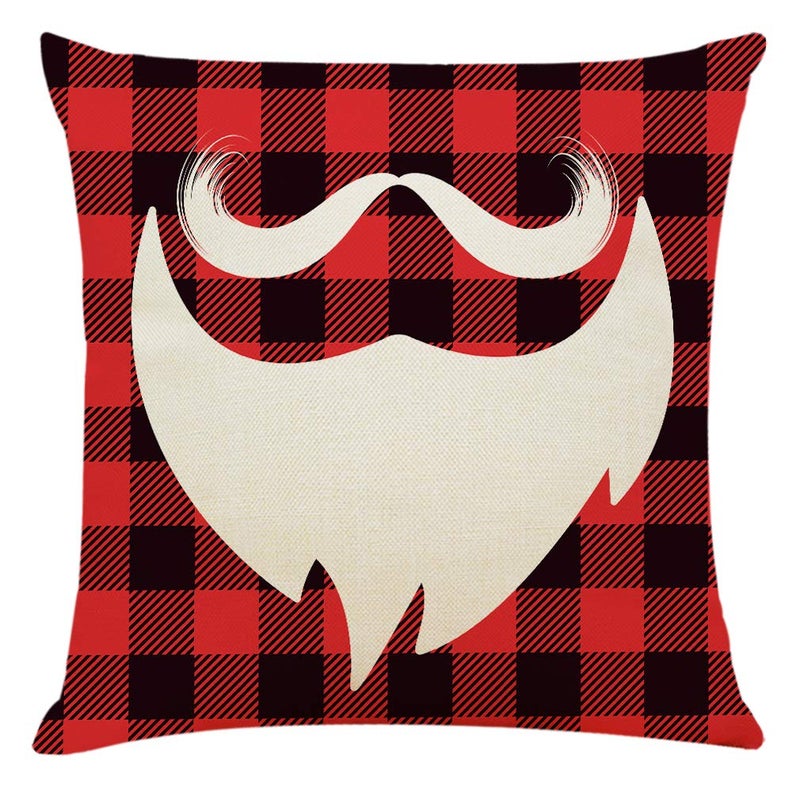 Ogrmar 4PCS 18"x18" Throw Pillow Covers Christmas Decorative Couch Pillow Cases Cotton Linen Pillow Square Cushion Cover for Sofa, Couch, Bed and Car (Christmas-E) - Image 3